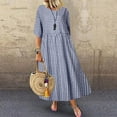 thumbnail image 1 of Ayolanni Plaid Women Dresses for Summer Blue Short Sleeve Midi Dresses Party Dresses for Teens M, 1 of 4