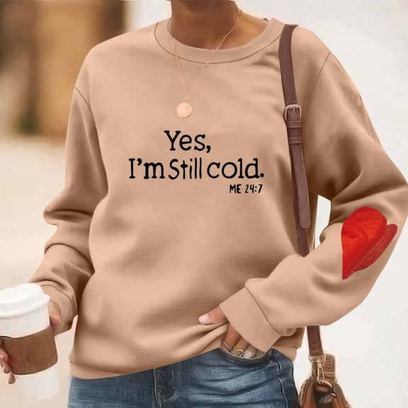 Ayolanni Pullover Sweat Shirts for Womens Valentine's Day Crewneck Yellow Heart Fall Sweatshirts Womens Tshirts S