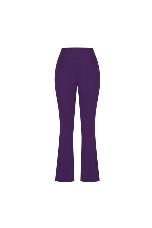 Purple Pants for Women Jegging Flare-Leg Elastic Band Solid Leggings Lounge Pants Women XXXXL