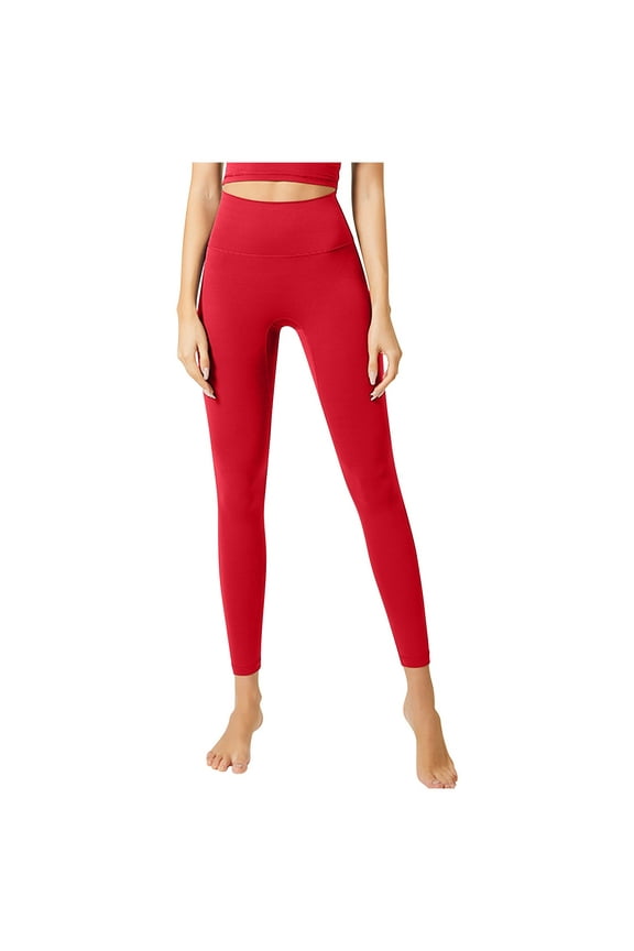 Red Petite Leggings for Petite Women's Fashion Solid High Waisted Pants Ladies Bottom Lift Yoga Pants