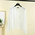 thumbnail image 1 of Ayolanni Sheer Cardigan Sweaters for Women Lightweight Long Sleeve White Cardigan Open Front Solid V-Neck Loose Cardigan XL, 1 of 7
