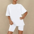 thumbnail image 1 of Ayolanni Soft Pajama Sets for Women 2 Piece White Plus Size Pajamas Slim Sleepwear Shirt and Shorts Sets Lounge Sets S-3XL, 1 of 5