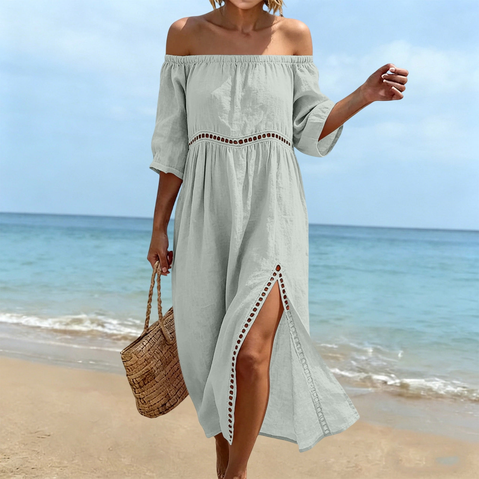 casual beach dress for women Maxi V-Neck Side Slit Black This Item is standard Catherine asymmetrical pleated maxi era_1960s 0-3 months:8 years