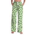 thumbnail image 1 of Ayolanni Stretch Womens Pants Flowy Graphic Wide Leg Pants Girls Drawstring Elastic Waist Green Loose Trousers with Pockets S, 1 of 4