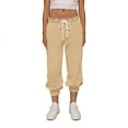 thumbnail image 1 of Ayolanni Summer Pants for Women Stretch Solid Boho Jogger Pants Drawstring Elastic Waist Lounge Khaki Baggy Trousers with Pockets L, 1 of 5