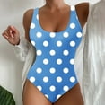 thumbnail image 1 of Ayolanni Tummy Control Womens Swimsuits One-Piece Cheeky Push-Up Swimwear Backless Casual Polka Dot Padded Bathing Suit Blue L, 1 of 3