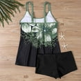 thumbnail image 1 of Ayolanni Two Piece Tankinis Swimwear for Women Adjustable Straps High Waisted Printed Swimwear Hawaiian Summer Padded Bathing Suit Swim Top with Bottom Green S, 1 of 3