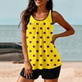 thumbnail image 1 of Ayolanni Two Piece Women's Tankini Swimsuits High Waisted Polka Dot Tummy Control Swimwear Modest Padded Summer Bathing Suit Swim Top with Bottom Yellow XL, 1 of 6