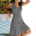 thumbnail image 1 of Ayolanni V-Neck Sun Dresses for Women Graphic Black Knee-Length Sleeveless Vacation Dresses Dresses for Girls 3x, 1 of 6
