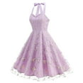 thumbnail image 1 of Ayolanni V-Neck Women Dresses Plus Knee-Length Purple Sleeveless Ball Gown Embroidery Dresses Dresses for Girls S, 1 of 9