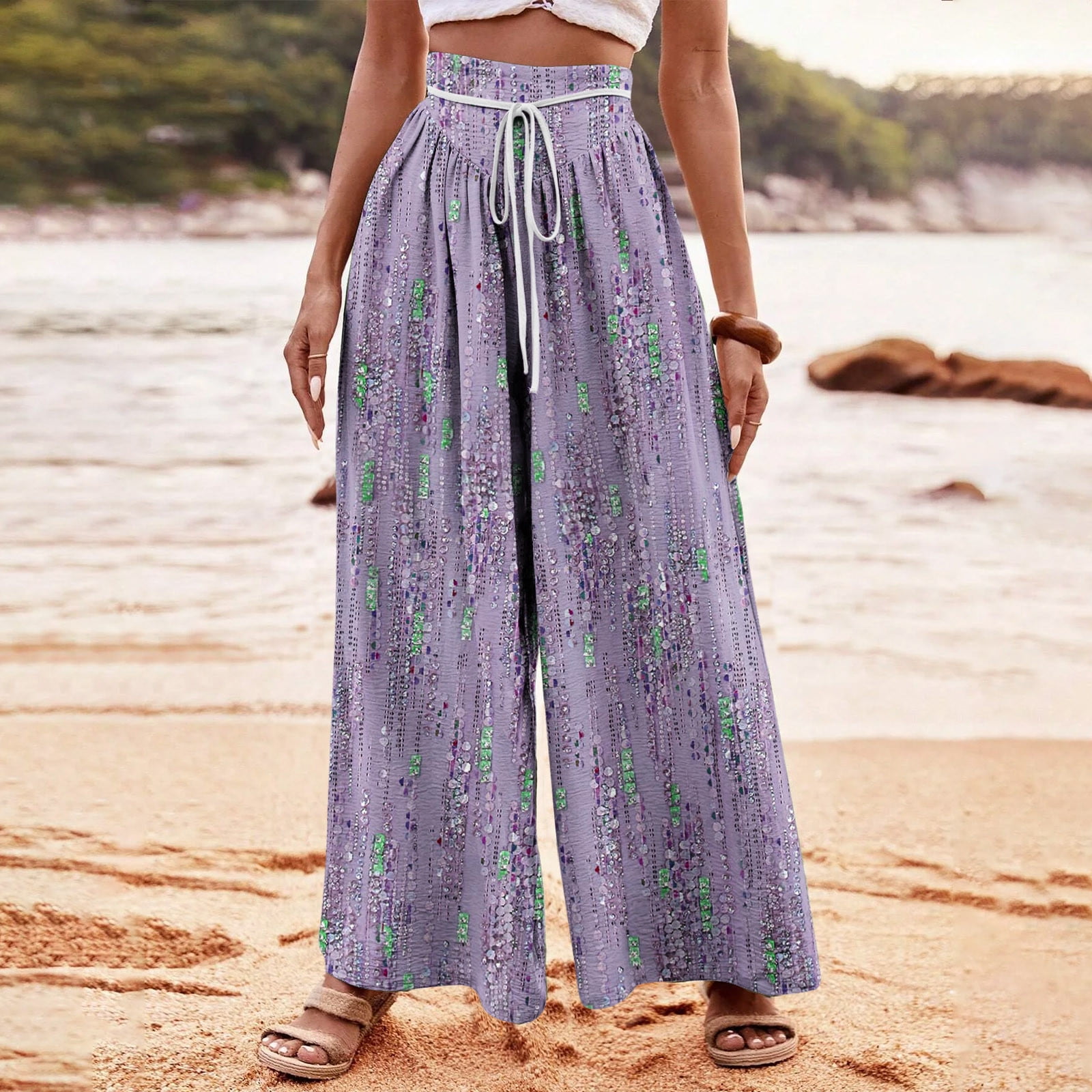 Ladies floral trousers best sale