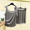 thumbnail image 1 of Ayolanni Womens Pajamas Sets Cotton 2 Piece Sleeveless Tank Tops and Shorts Pjs Soft Elastic Waist Solid Loungewear Sleepwear Sets M, 1 of 5