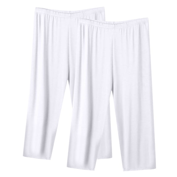Ayolanni Womens Pants Petite White Loose Solid 2 Pcs Elastic Band Pants Womens Sweatpants XXXXL