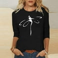 thumbnail image 1 of Ayolanni Womens Tops 3/4 Sleeve Casual 2025 Summer Solid t-Shirt Crewneck Basic Tee Shirts Loose Pullover Blouse, 1 of 4