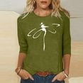 thumbnail image 1 of Ayolanni Womens Tops 3/4 Sleeve Casual 2025 Summer Solid t-Shirt Crewneck Basic Tee Shirts Loose Pullover Blouse, 1 of 4