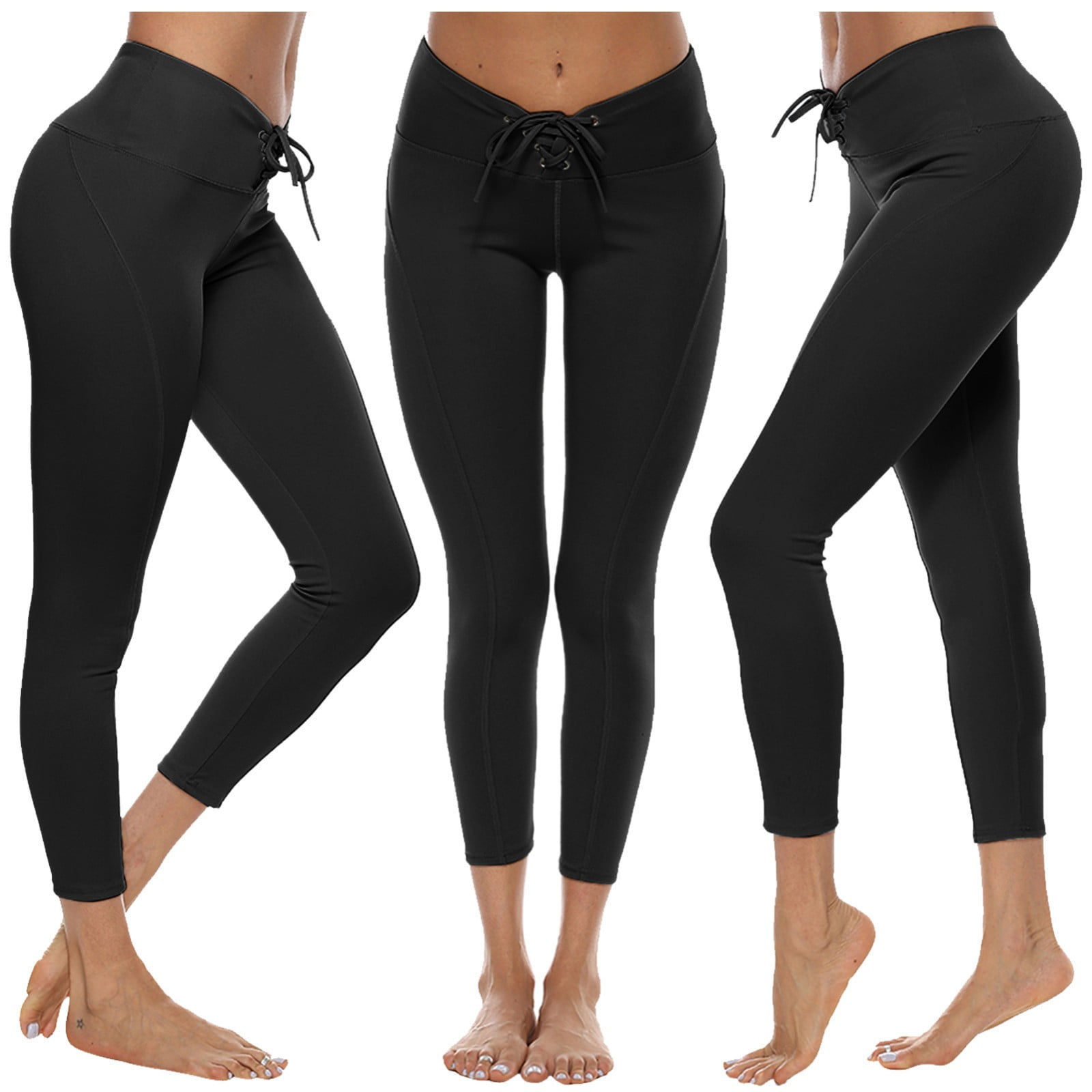 Ayolanni Workout Leggings Women's Drawstring High Waist Stretch