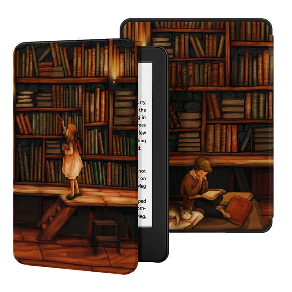 Ayotu Case for All-New Kindle(10th Gen, 2019 Release) - PU Leather Cover with Auto Wake/Sleep-Fits Amazon All-New Kindle 2019(Will not fit Kindle Paperwhite or Kindle Oasis), Library