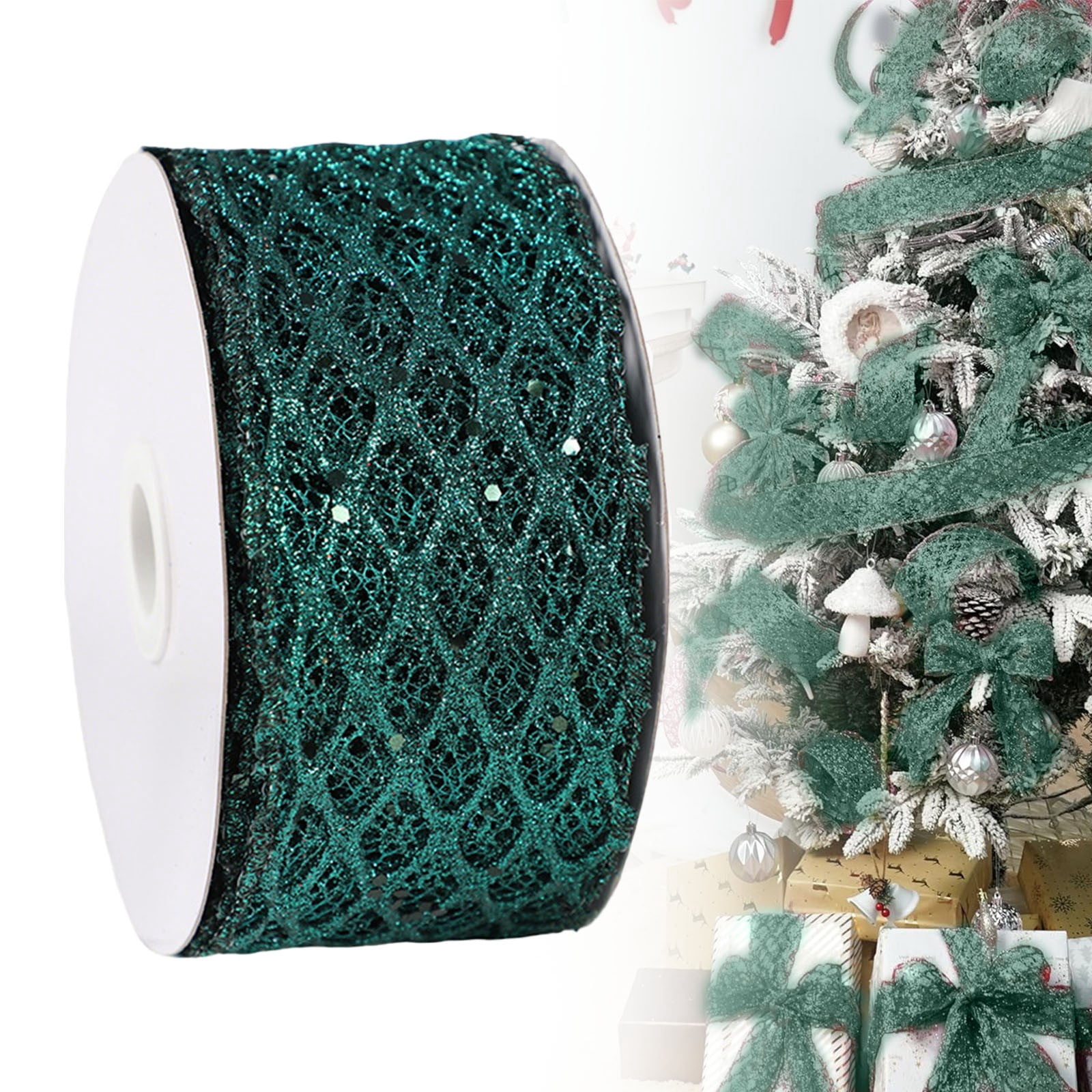 Rectangular Wrapping Ribbon Ayprnig 1 Roll 2.5 Inch Gift Wrap Ribbons Christmas Ribbon Ribbon For ...