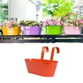 thumbnail image 1 of Ayprnig 11 Inch Hanging Plant Pot Fence Planters Metal Outdoor Balcony Planter With Detachable Hooks And Holes Hanging Flower Pots Orange Red, 1 of 7