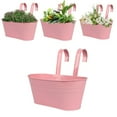thumbnail image 1 of Ayprnig 11 Inch Railing Planter Box Hanging Flower Pots Metal Outdoor Balcony Planter With Detachable Hooks And Holes Railing Planter Box Pink, 1 of 9