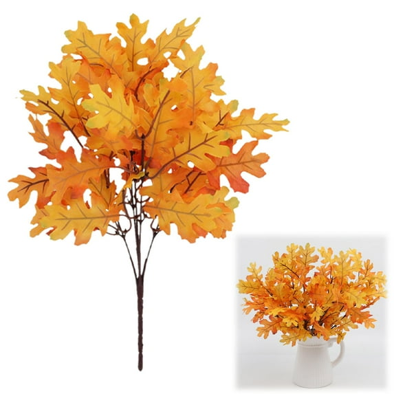 Ayprnig Artificial Mums For Outdoors Autumn Garland Faux Fall Leaves Artificial Maple Leaves Branches 21.6in Fall Leaves Stems Plants Outdoor Greenery For Home Fall Party Decor Leaf Garland