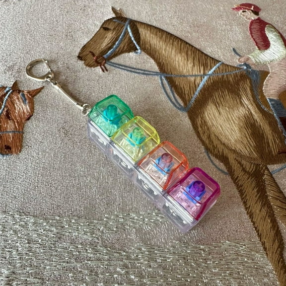 Ayprnig Keyboard Keychain Keyboard Fidget Toy Light Up Keyboard Fidget Keyboard Clicker with LED Light Keychain Fidget Sensory Fun Toys for Anxiety Decompression Clicker Fidget Toy 4 Colors Group 2