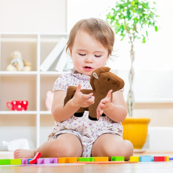 Ayprnig Plush Horse, Stuffed Animal, Tabletop Ornament, New Year Plush Mascot Horse, Mini Stuffed Companions, Stuffed Horse for All Ages, Toddlers, Adults, and Families Brown 9 Inch