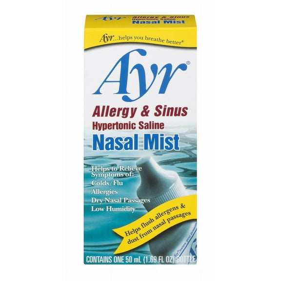 Ayr Allergy & Sinus Hypertonic Saline Nasal Mist, 1.69 Ounce Spray Bottle