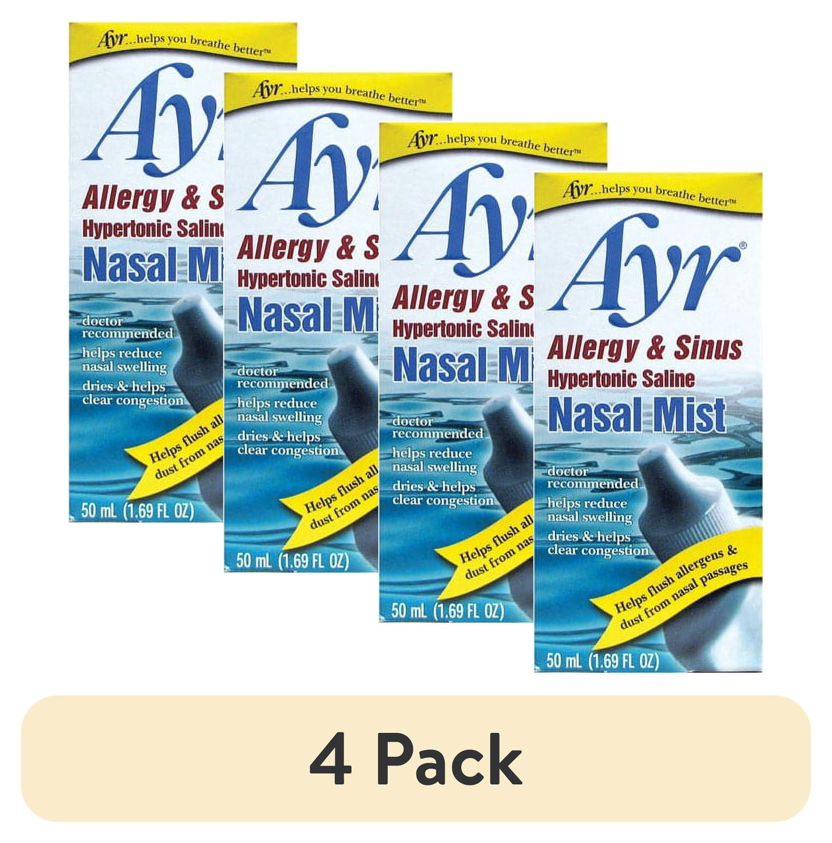 (4 pack) Ayr Allergy & Sinus Nasal Mist 1.69 fl oz Spray - Walmart.com