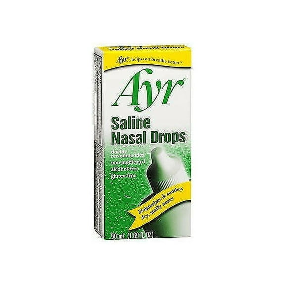 Ayr Saline Nasal Drops, 1.69 fl oz (4 pack) (Bundle)