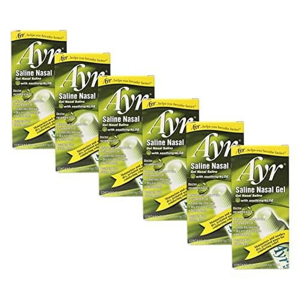 AYR Saline Nasal Gel with Soothing Aloe, 0.5 oz - 6 Pack - Walmart
