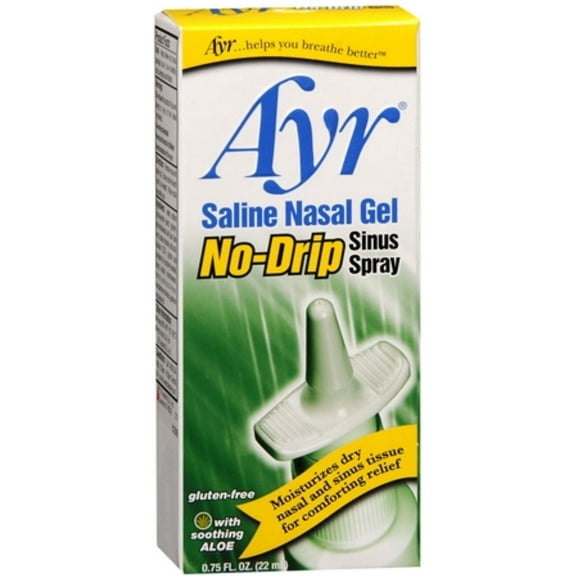 Ayr Saline Nasal Gel No-Drip Sinus Spray 0.75 oz (Pack of 3)