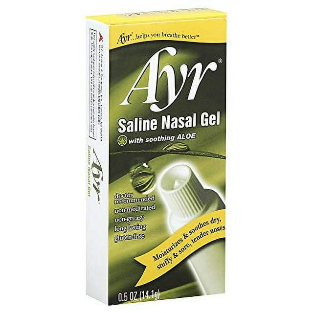 Ayr Saline Nasal Gel with Aloe 0.5 oz, Pack of 6