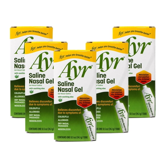 AYR Saline Nasal Gel with Soothing Aloe, 0.5 oz - 6 Pack