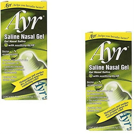 Ayr Saline Nasal Gel with Soothing Aloe, 2 Count,0.5 oz