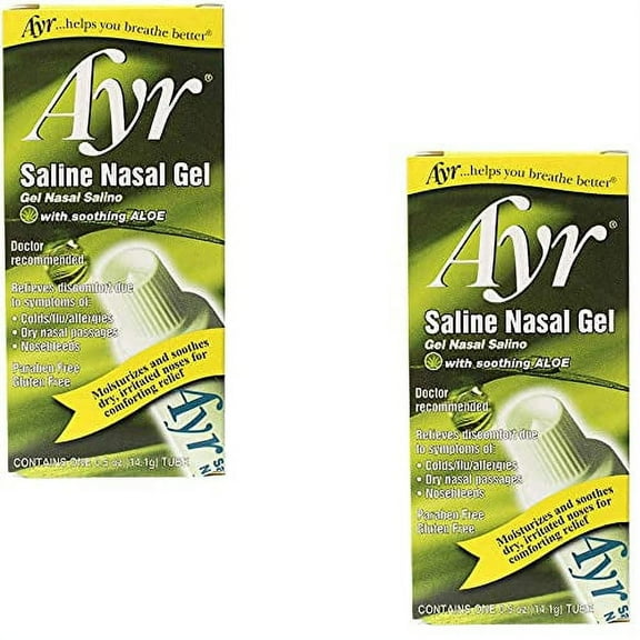 Ayr Saline Nasal Gel with Soothing Aloe, 0.5 oz - 2 Pack