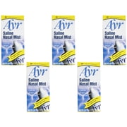 Ayr Saline Nasal Mist Non-Medicated Gluten Free 50 ml, 5-Pack
