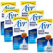 Ayr Saline Nasal Mist Non-Medicated Alcohol & Gluten Free 50 ml, 6-Pack