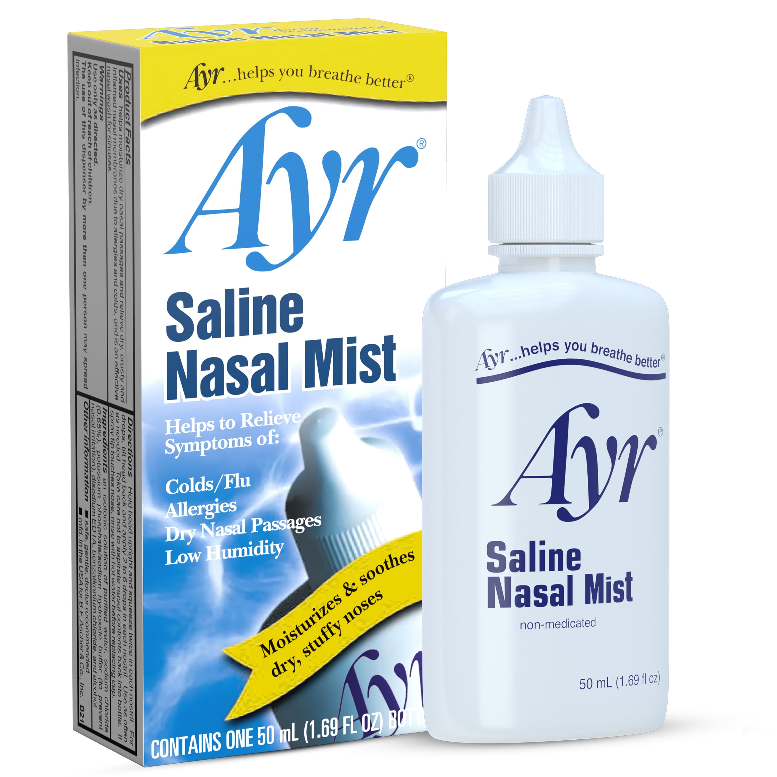 Ayr Saline Nasal Mist, for Daily Saline Nasal Care, 50mL