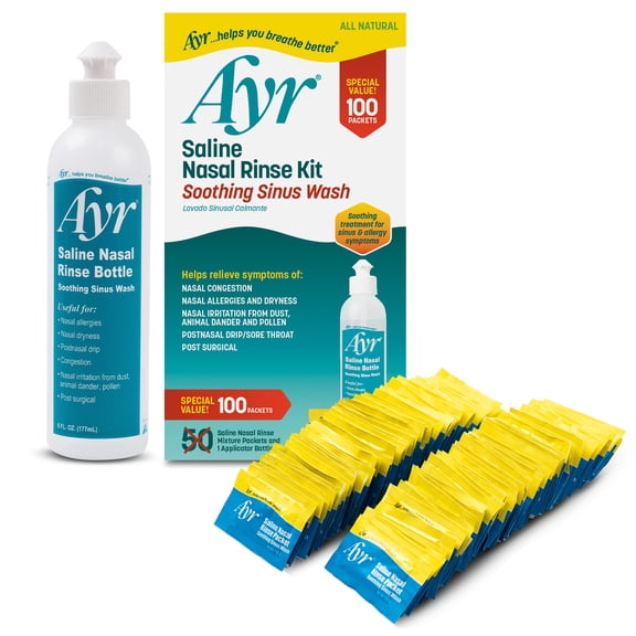 Ayr Saline Nasal Rinse Kit 100 Count