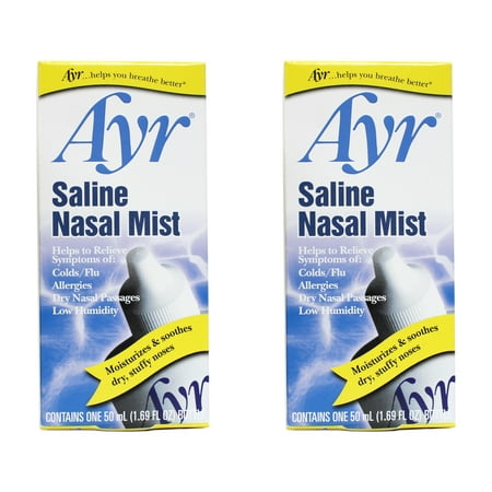 Ayr Saline Non-Medicated Nasal Mist - 1.69 Oz(50 Ml), 2 Pack