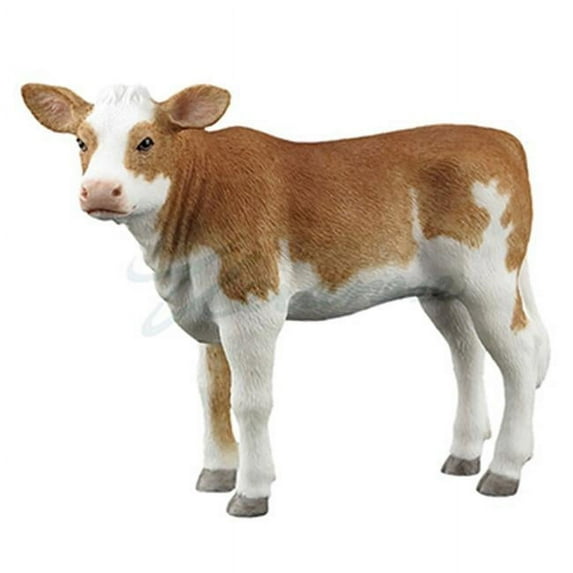 Ayrshire Calf Figurine Cow - Wrown & White