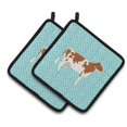 thumbnail image 1 of Ayrshire Cow Blue Check Pair of Pot Holders, 1 of 1