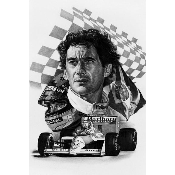 Ayrton Senna F1 Formula Racing Car Sport Wall Art Home Decor - 12x18 Inch Laminated Poster - Stunning Detail and Bold Colors