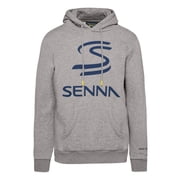 Ayrton Senna F1 Mens Legacy Pullover Hoodie - Navy/Gray Marble