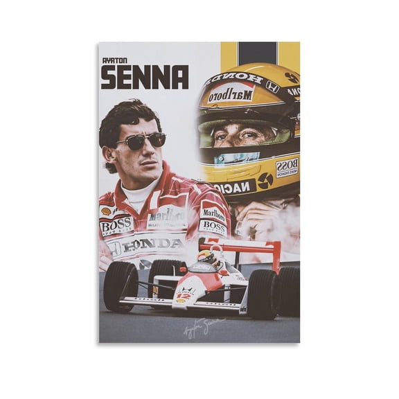 Ayrton-Senna Poster Brazilian Racing Driver Poster Art Poster Canvas Painting Decor Wall Print Photo Gifts Home Modern Decorative Posters 12x18inch(30x45cm)