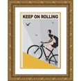 thumbnail image 1 of Ayse 18x24 Gold Ornate Wood Framed with Double Matting Museum Art Print Titled - Keep On Rolling, 1 of 4