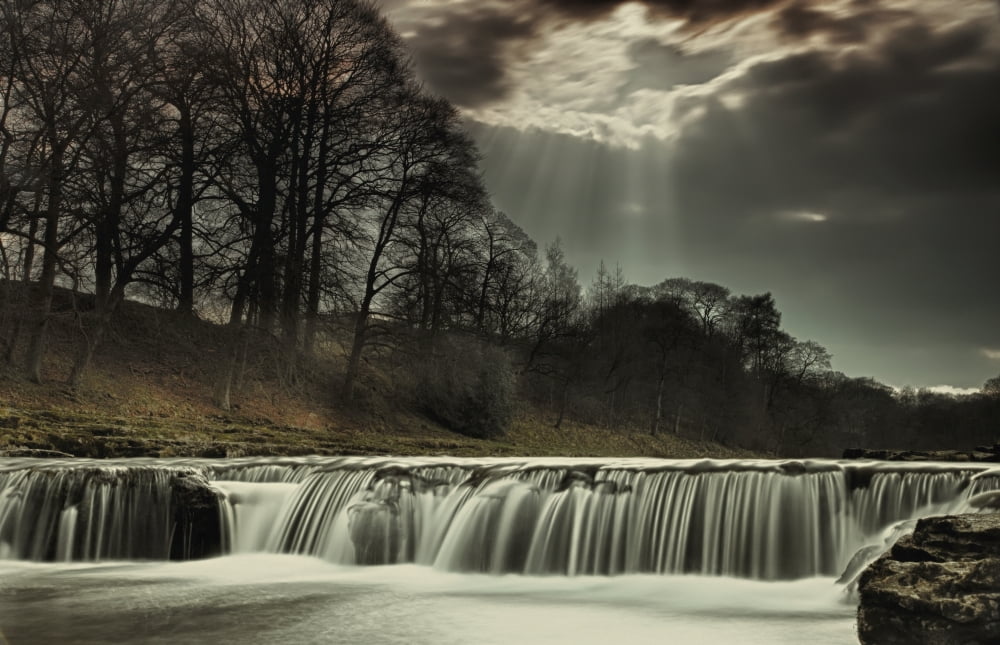 Aysgarth Falls Yorkshire England Canvas Art - John Short Design Pics (19 x 12)
