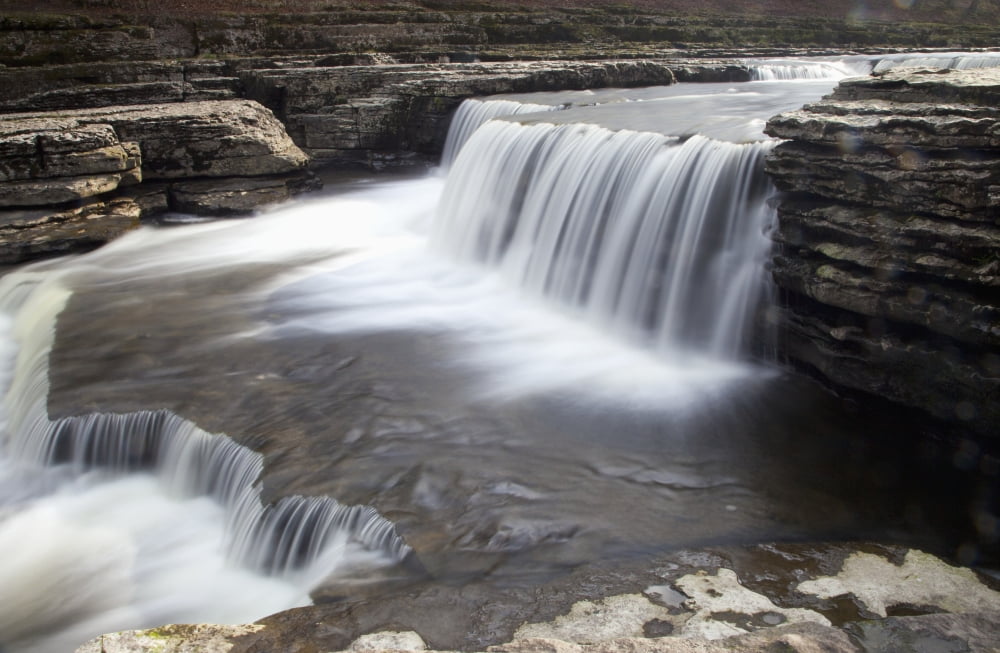 Aysgarth Falls Yorkshire England Canvas Art - John Short Design Pics (38 x 24)