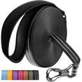 thumbnail image 1 of Aystkniet Double-Sided Reflective Dog Leash Rope, 10 FT/32 FT/50 FT/65 FT Heavy Duty Long Dog Leash, Padded Soft Handle Dog Lead for Small Medium Large Dogs Training Walking (Black, 10FT), 1 of 7